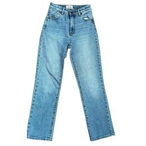 Rolla's Women's Original High Rise Straight Cotton Blend Denim Blue Jeans 25